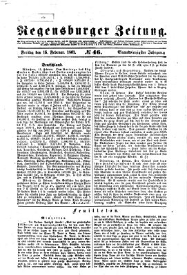 Regensburger Zeitung Freitag 15. Februar 1861