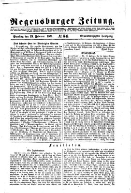 Regensburger Zeitung Samstag 23. Februar 1861