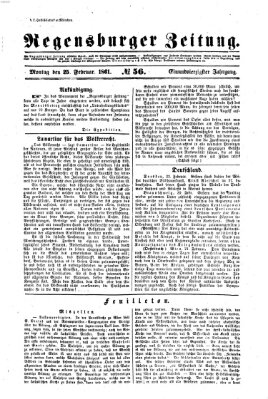 Regensburger Zeitung Montag 25. Februar 1861