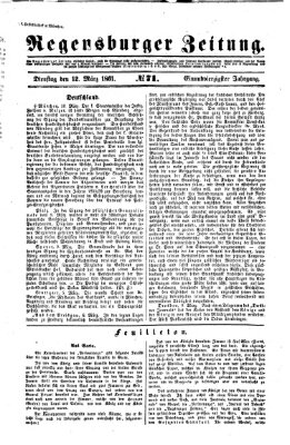 Regensburger Zeitung Dienstag 12. März 1861