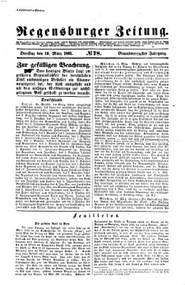 Regensburger Zeitung Dienstag 19. März 1861