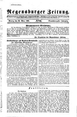 Regensburger Zeitung Montag 25. März 1861