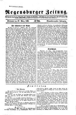 Regensburger Zeitung Mittwoch 27. März 1861