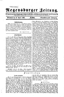 Regensburger Zeitung Mittwoch 3. April 1861