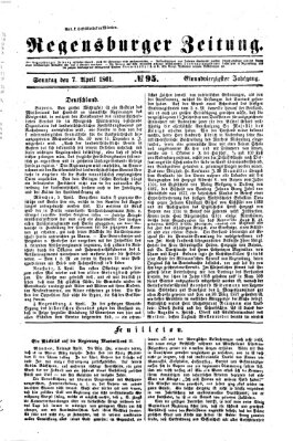 Regensburger Zeitung Sonntag 7. April 1861