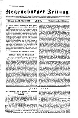 Regensburger Zeitung Mittwoch 10. April 1861