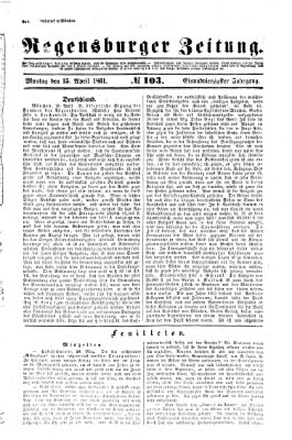 Regensburger Zeitung Montag 15. April 1861