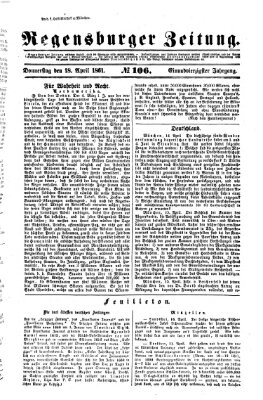 Regensburger Zeitung Donnerstag 18. April 1861
