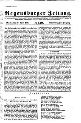 Regensburger Zeitung Montag 22. April 1861