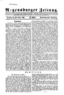 Regensburger Zeitung Dienstag 23. April 1861