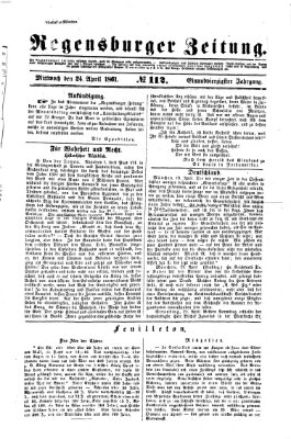 Regensburger Zeitung Mittwoch 24. April 1861