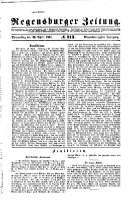 Regensburger Zeitung Donnerstag 25. April 1861