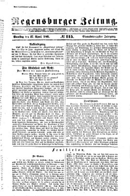 Regensburger Zeitung Samstag 27. April 1861