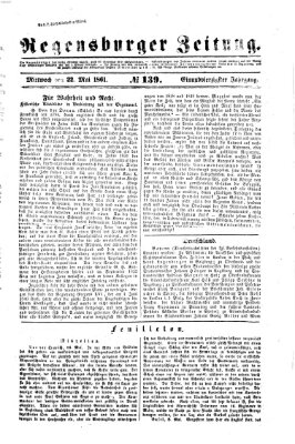 Regensburger Zeitung Mittwoch 22. Mai 1861