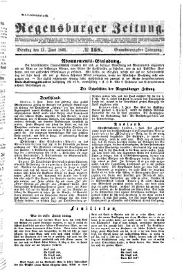 Regensburger Zeitung Dienstag 11. Juni 1861