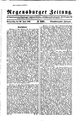 Regensburger Zeitung Donnerstag 20. Juni 1861