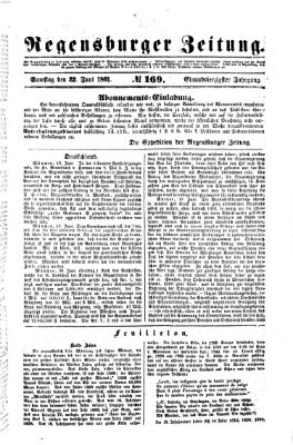 Regensburger Zeitung Samstag 22. Juni 1861