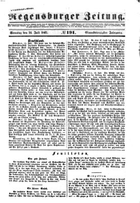 Regensburger Zeitung Sonntag 14. Juli 1861