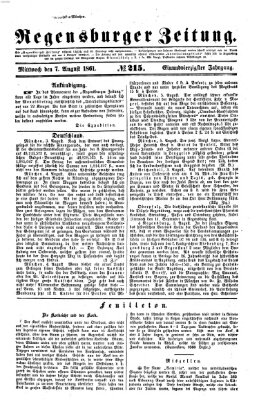 Regensburger Zeitung Mittwoch 7. August 1861