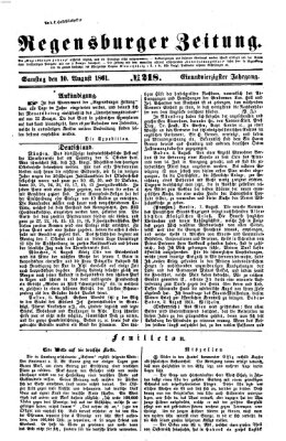 Regensburger Zeitung Samstag 10. August 1861