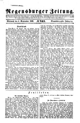 Regensburger Zeitung Mittwoch 4. September 1861