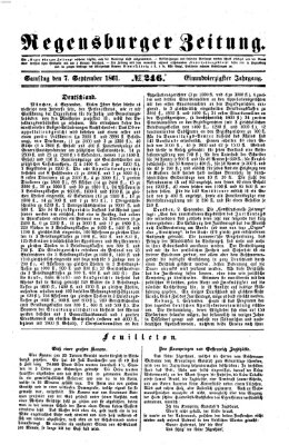 Regensburger Zeitung Samstag 7. September 1861