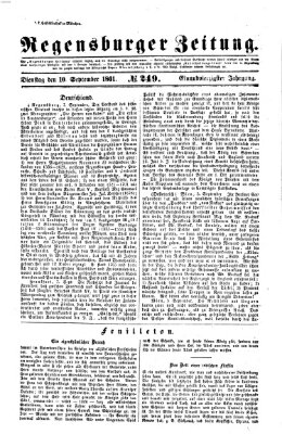 Regensburger Zeitung Dienstag 10. September 1861