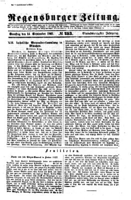 Regensburger Zeitung Samstag 14. September 1861