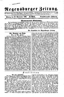 Regensburger Zeitung Montag 16. September 1861