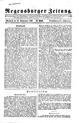 Regensburger Zeitung Mittwoch 18. September 1861