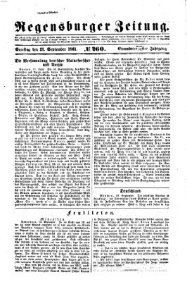 Regensburger Zeitung Samstag 21. September 1861