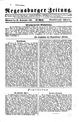 Regensburger Zeitung Mittwoch 25. September 1861