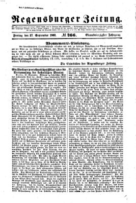 Regensburger Zeitung Freitag 27. September 1861