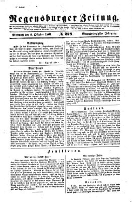 Regensburger Zeitung Mittwoch 9. Oktober 1861