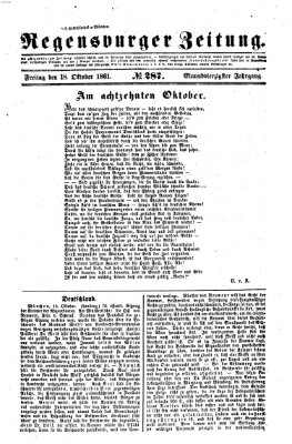 Regensburger Zeitung Freitag 18. Oktober 1861