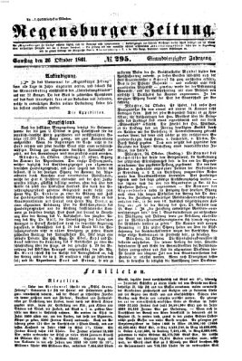 Regensburger Zeitung Samstag 26. Oktober 1861