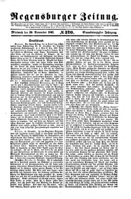 Regensburger Zeitung Mittwoch 20. November 1861