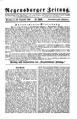 Regensburger Zeitung Samstag 21. Dezember 1861