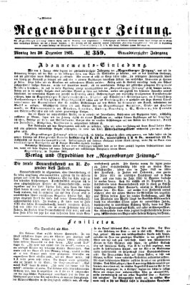 Regensburger Zeitung Montag 30. Dezember 1861