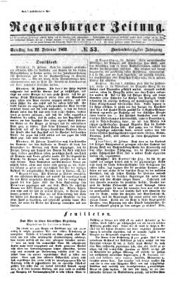 Regensburger Zeitung Samstag 22. Februar 1862