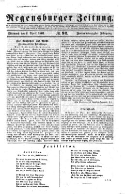 Regensburger Zeitung Mittwoch 2. April 1862