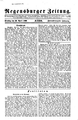 Regensburger Zeitung Dienstag 22. April 1862