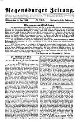 Regensburger Zeitung Mittwoch 18. Juni 1862