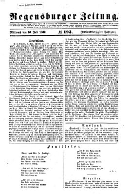 Regensburger Zeitung Mittwoch 16. Juli 1862