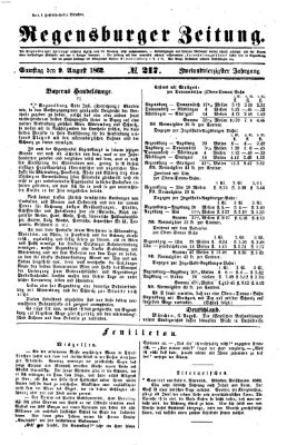 Regensburger Zeitung Samstag 9. August 1862