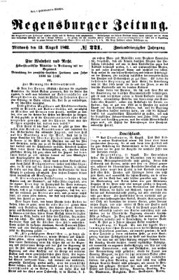 Regensburger Zeitung Mittwoch 13. August 1862