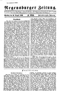 Regensburger Zeitung Samstag 16. August 1862