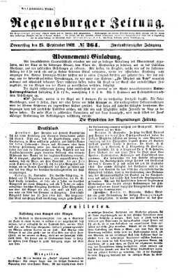 Regensburger Zeitung Donnerstag 25. September 1862