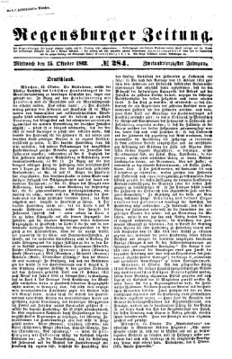 Regensburger Zeitung Mittwoch 15. Oktober 1862