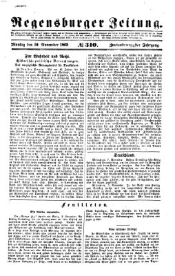 Regensburger Zeitung Montag 10. November 1862